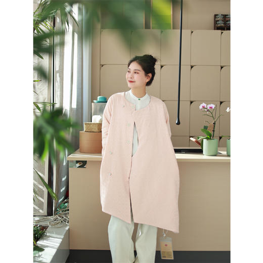 【抖音专属】中长款棉服（23802512-裸粉） 商品图5