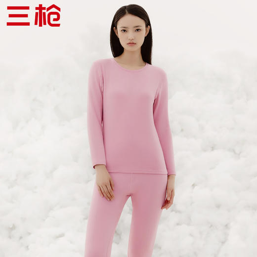 Threegun三枪 【朵绒棉】圆领女士保暖内衣套装-24252D021 商品图1