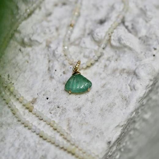 SpoiledBrat Jewelry18k金欧珀 西瓜碧玺 贝壳形状项链 商品图5