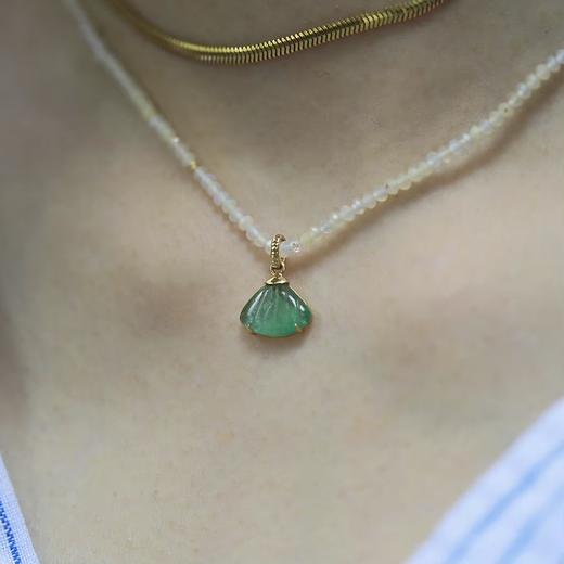 SpoiledBrat Jewelry18k金欧珀 西瓜碧玺 贝壳形状项链 商品图4