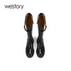 westory2023年新品法式复古时装靴方跟不过膝高筒长靴女W23DQ83221 商品缩略图4