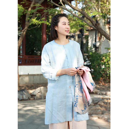 中长款衬衫（23810541-月白） 商品图3