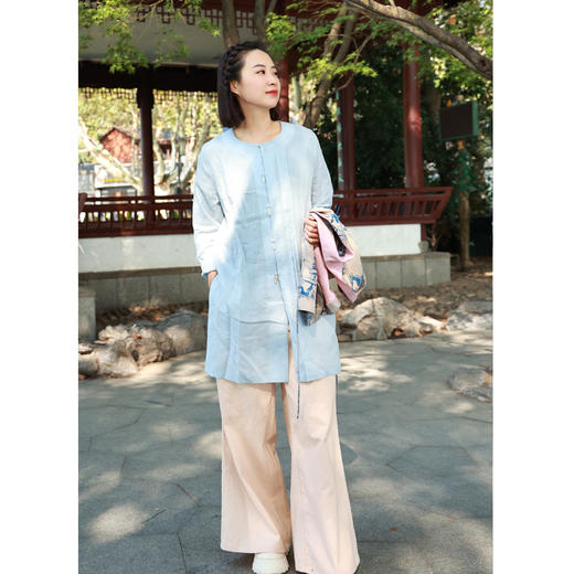 中长款衬衫（23810541-月白） 商品图2