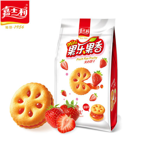嘉士利果乐果香草莓味夹心饼干85克 商品图0