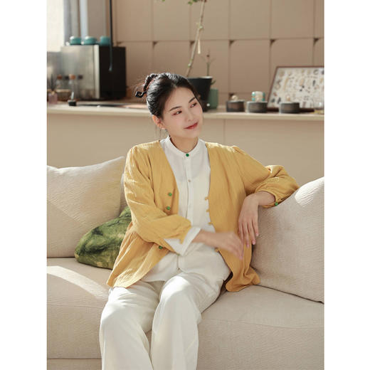 V领衬衫（23810554-黄河琉璃） 商品图2