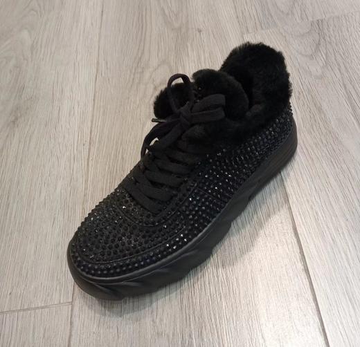 西村名物2023年冬季新款镶钻厚底防滑保暖绒里毛毛靴X22CM37921 商品图3