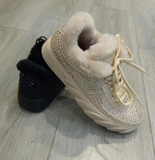 西村名物2023年冬季新款镶钻厚底防滑保暖绒里毛毛靴X22CM37921 商品图1