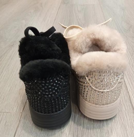 西村名物2023年冬季新款镶钻厚底防滑保暖绒里毛毛靴X22CM37921 商品图4