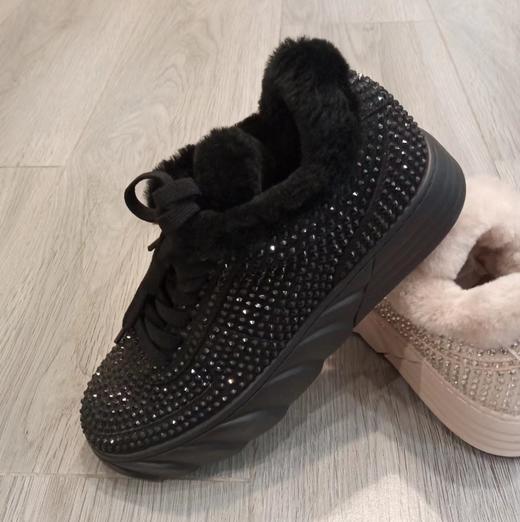 西村名物2023年冬季新款镶钻厚底防滑保暖绒里毛毛靴X22CM37921 商品图5