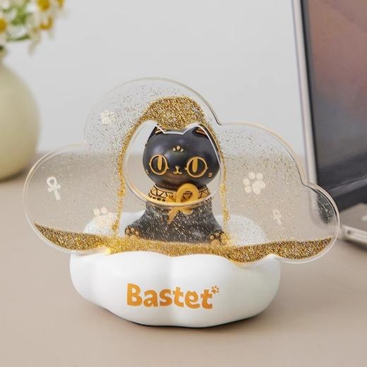 大英博物馆 盖亚·安德森猫和她的朋友们系列 萌猫云朵发光写字板流沙摆件 商品图2