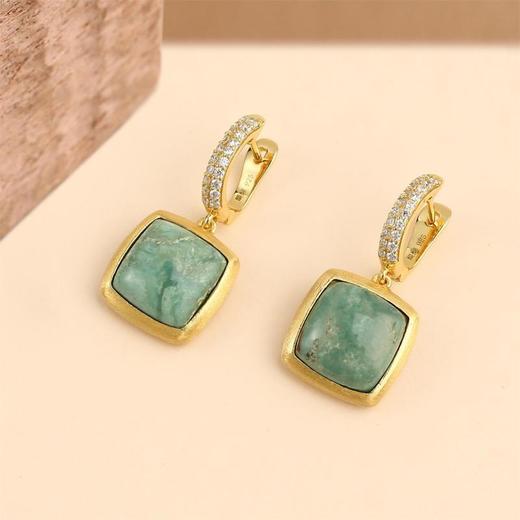 醍醐 思金拉措系列 方形松石项链 藏式气质饰品 925银 商品图0