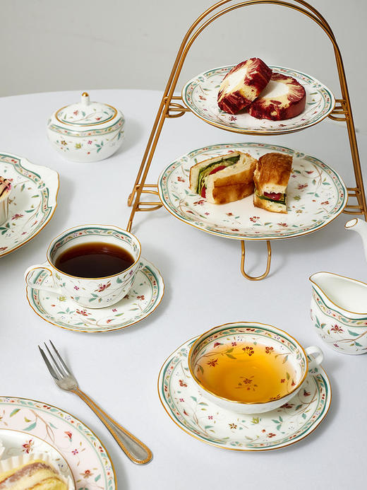 Noritake则武 HANASARASA花更纱日式小清新盘子点心盘餐盘平盘21cm 商品图1