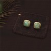 醍醐 思金拉措系列 藏式方型天然松石耳饰 气质耳钉 925银 商品缩略图3
