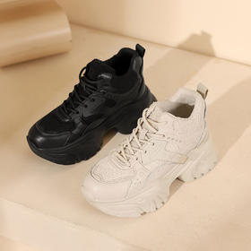 西村名物2023年冬季新款加绒厚底防滑保暖系带老爹鞋运动鞋X23DM46621