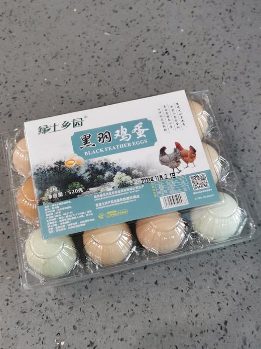 绿土乡园黑羽鸡蛋（白色塑料盒）12枚/盒 商品图0