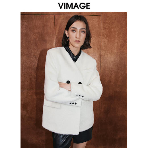 VIMAGE纬漫纪冬季新款毛呢大衣气质保暖羊毛外套V2014616 商品图3