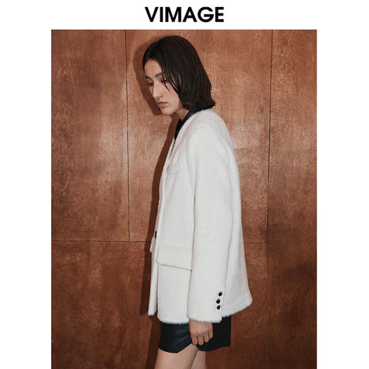 VIMAGE纬漫纪冬季新款毛呢大衣气质保暖羊毛外套V2014616 商品图2