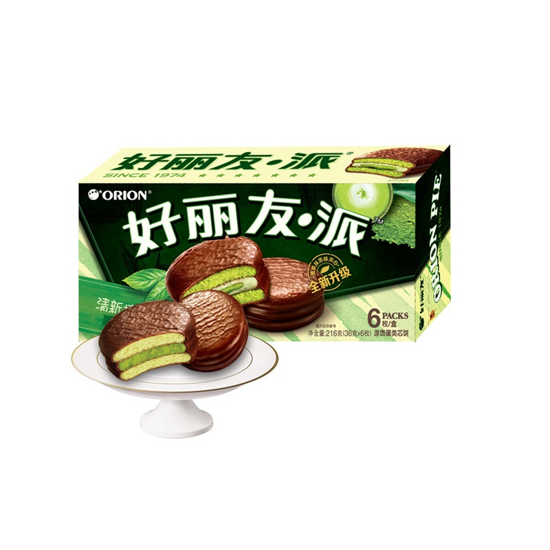 好丽友派清新抹茶味6枚装216g