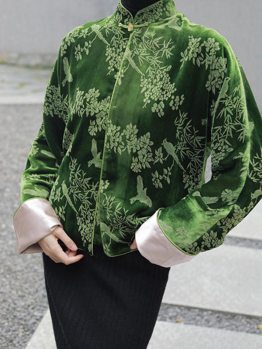 瑕疵|盛唐牡丹|喜上眉梢丝绒外套 商品图2