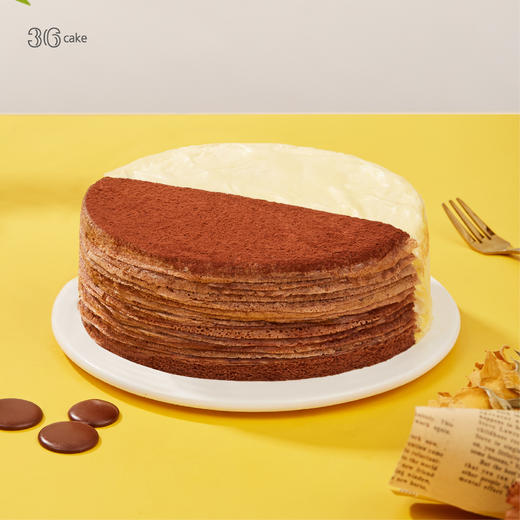 榴莲黑巧双拼手作千层【全国快递包邮】 商品图0