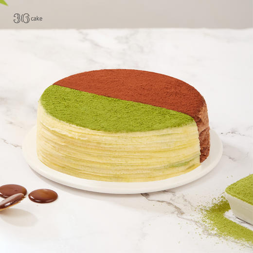 抹茶黑巧双拼手作千层【全国快递包邮】 商品图0