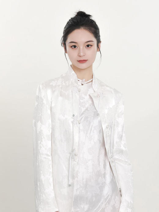 瑕疵|盛唐牡丹 |小立领盘扣新中式提花西装 商品图10