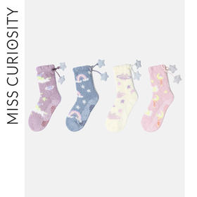 好奇蜜斯【3双49】可爱地板袜加厚成人珊瑚绒袜子女睡眠袜子加绒保暖毛巾袜女生闺蜜礼物暖脚神器-星河奇遇