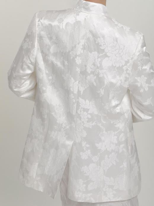 瑕疵|盛唐牡丹 |小立领盘扣新中式提花西装 商品图9