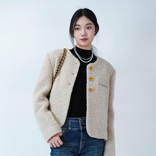 女装2024冬装高定系列羊驼毛外套 2205-82190379▲ 商品图1