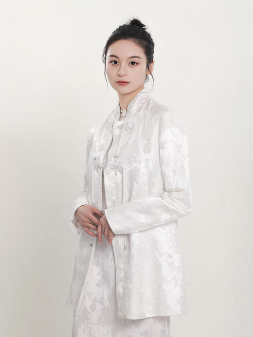 瑕疵|盛唐牡丹 |小立领盘扣新中式提花西装 商品图8