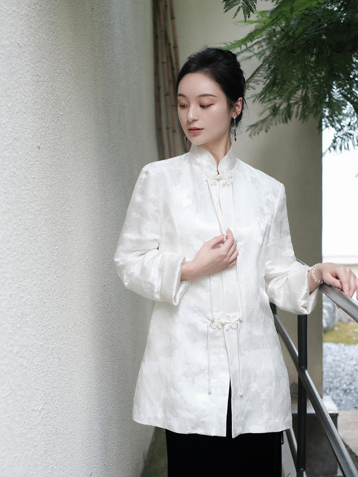 瑕疵|盛唐牡丹 |小立领盘扣新中式提花西装 商品图1