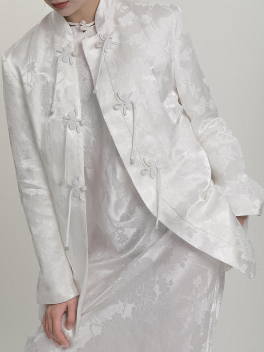 瑕疵|盛唐牡丹 |小立领盘扣新中式提花西装 商品图13