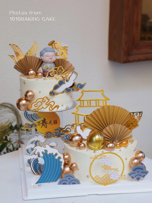 「多福多寿·如鹤如松」悬浮蛋糕·祝寿·100%动物奶油（附图6+8寸双层·提前48小时预订） 商品图1