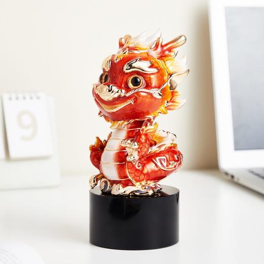E-NSM-H0457/0458 祥龙纳福珐琅彩摆件 诺诗曼 金色/红色 商品图3