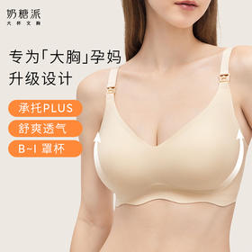 【买三免一】奶糖派大胸哺乳内衣线雕软支撑侧收提拉防下垂产后舒适无痕文胸