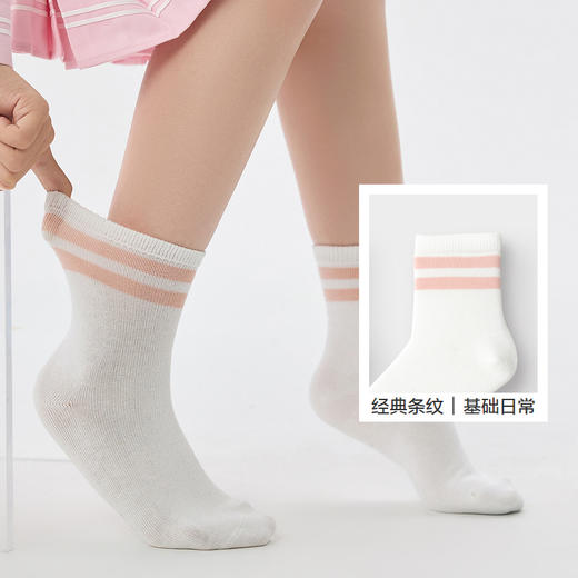巴拉巴拉儿童袜子男女童棉袜小童中大童学生中筒袜基础百搭五双装 商品图3