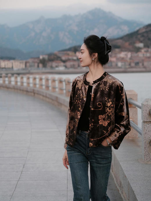 盛唐牡丹 |真丝丝绒烫银外套(三色可选） 商品图9