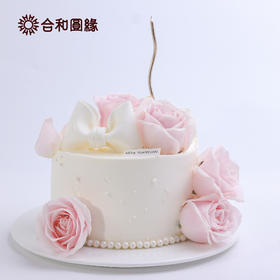 粉仙子鲜花蛋糕