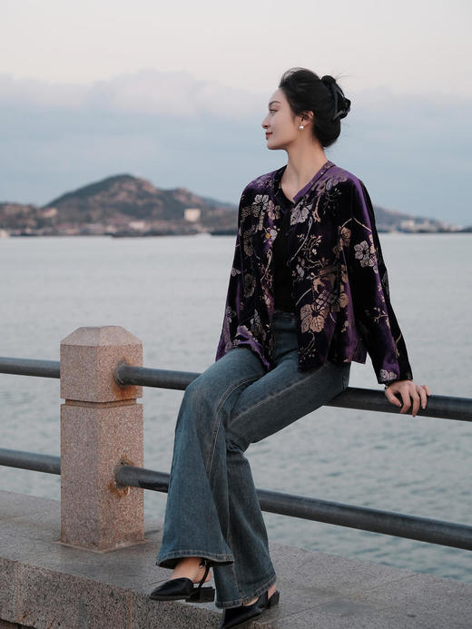 盛唐牡丹 |真丝丝绒烫银外套(三色可选） 商品图13