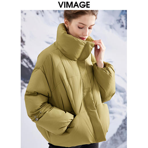 VIMAGE纬漫纪VIMAGE纬漫纪加厚保暖立领简约茧型显瘦 中长款百搭羽绒服冬新款VD2311203 商品图7