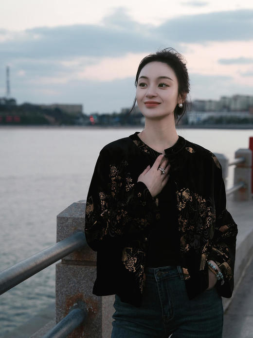 盛唐牡丹 |真丝丝绒烫银外套(三色可选） 商品图14