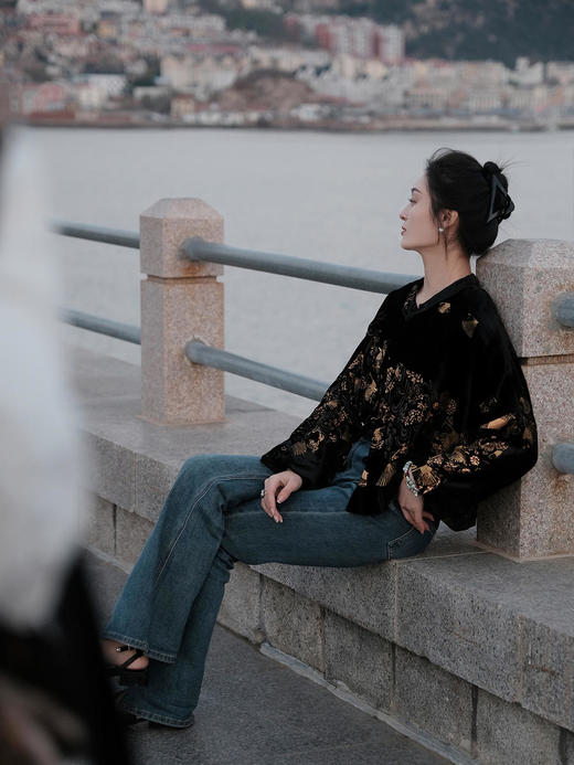 盛唐牡丹 |真丝丝绒烫银外套(三色可选） 商品图11