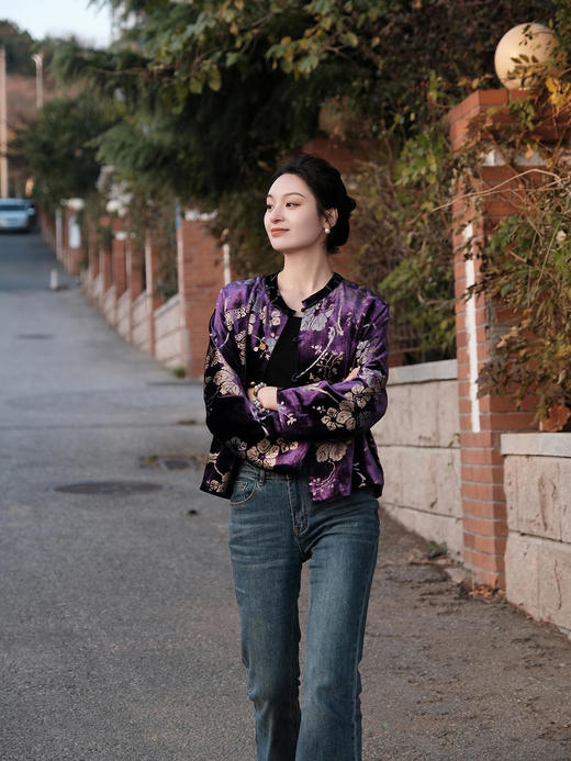 盛唐牡丹 |真丝丝绒烫银外套(三色可选） 商品图3