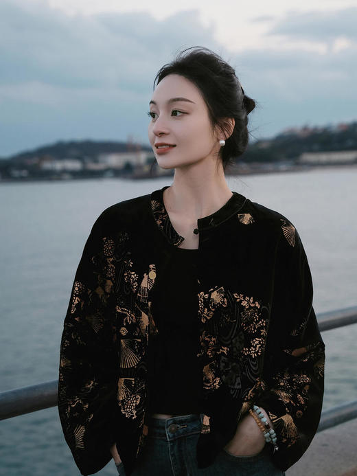 盛唐牡丹 |真丝丝绒烫银外套(三色可选） 商品图2