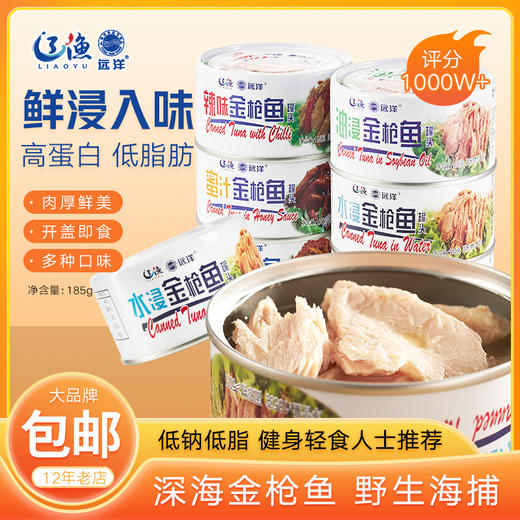 辽渔远洋 185g金枪鱼罐头（油浸，水浸，茄汁，辣味，红烧，蜜汁，豉香） 商品图0