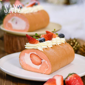 【预定】爱意草莓卷 Strawberry Love Chiffon Cake