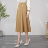 EITIE爱特爱卡其色高腰a字伞裙显瘦OL通勤百搭过膝半身裙24春新款A2406301 商品缩略图1