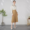 EITIE爱特爱卡其色高腰a字伞裙显瘦OL通勤百搭过膝半身裙24春新款A2406301 商品缩略图3