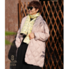 HW1342女士青果领葫芦形宽松中长鹅绒服 商品缩略图0