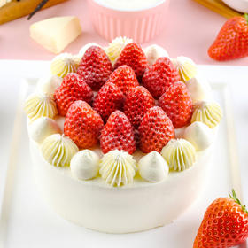 遇·四季-红颜越雪 草莓希腊酸奶奶油蛋糕